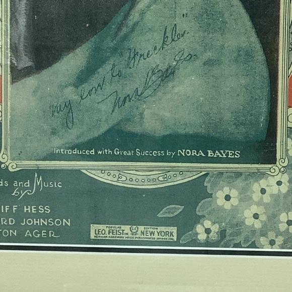 Framed Vintage Nora Bayes Sheet Music Cover - Picture 4 of 10